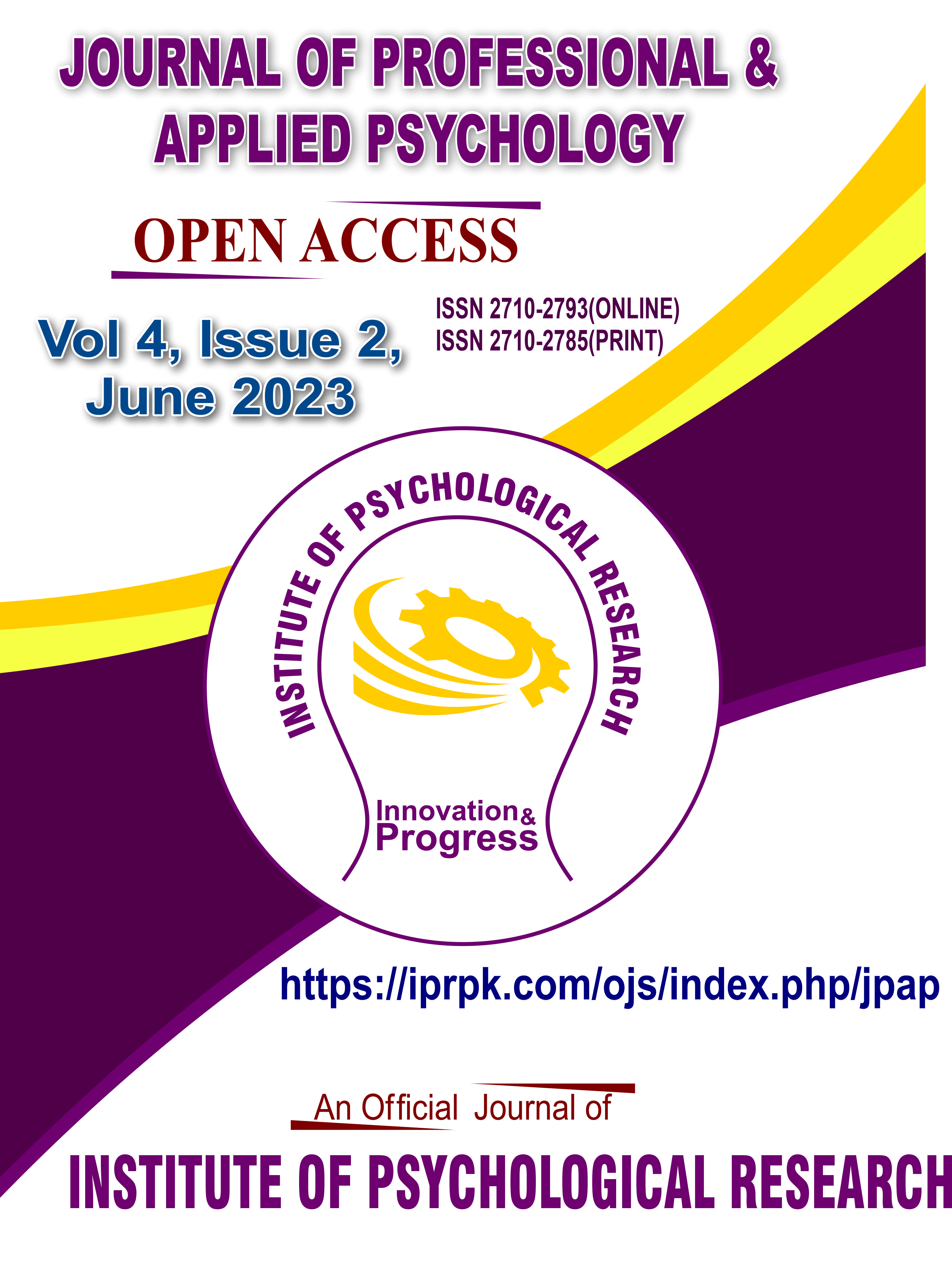 					View Vol. 4 No. 2 (2023): Journal of Professional & Applied Psychology 
				