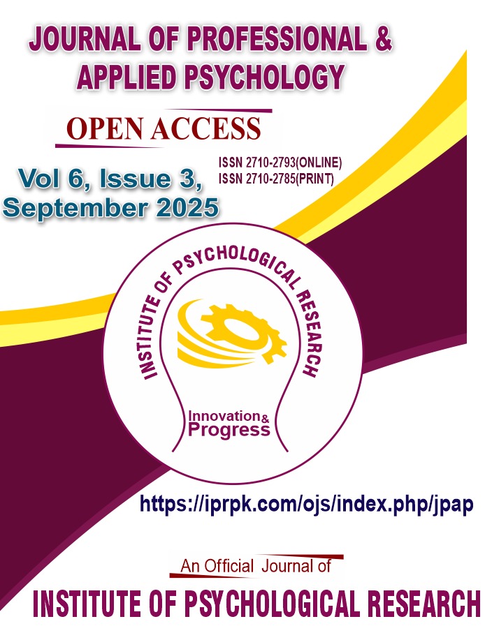 					View Vol. 6 No. 3 (2025): Journal of Professional & Applied Psychology 
				